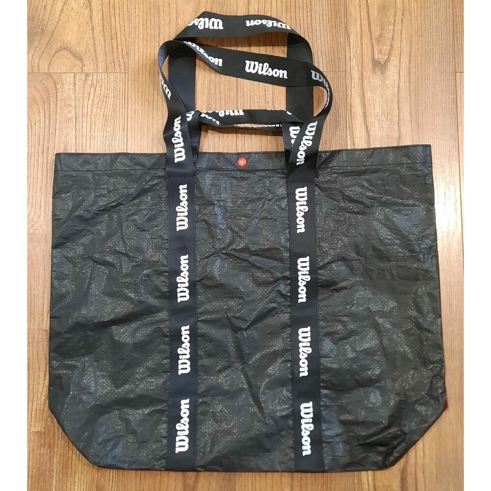 Large Wilson Black/White Reuseable Tote Bag With Shoulder Strap And Handles XLNT - Picture 2 of 2
